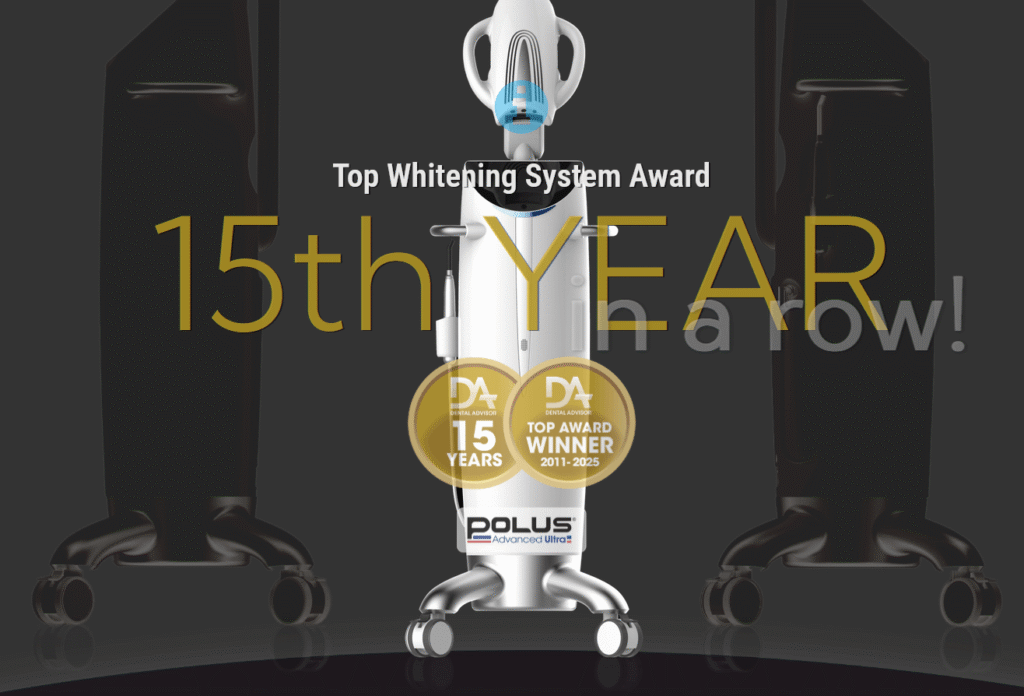 Image of Polus machine with winner for 15 years banner
